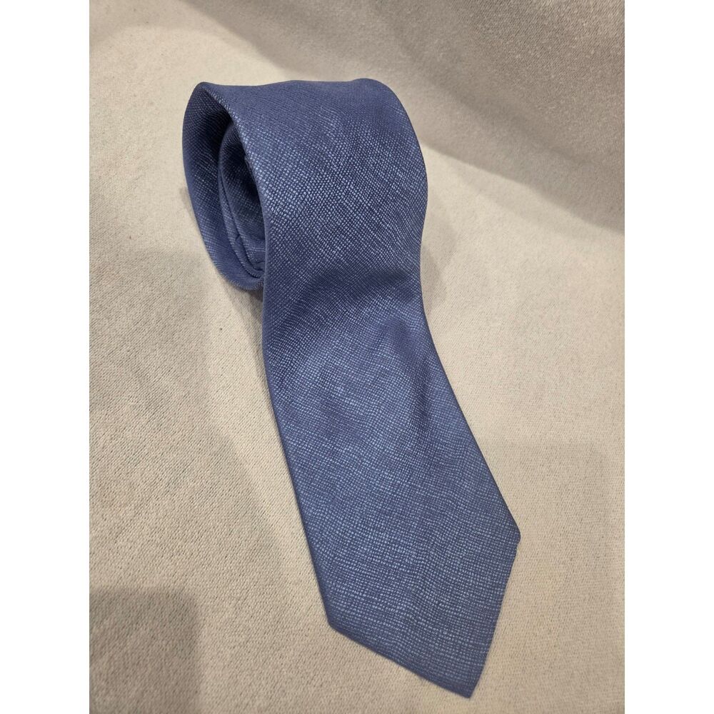 Italo Ferretti Silk Tie Light Blue Woven Textured Handmade Italy Luxury Men's